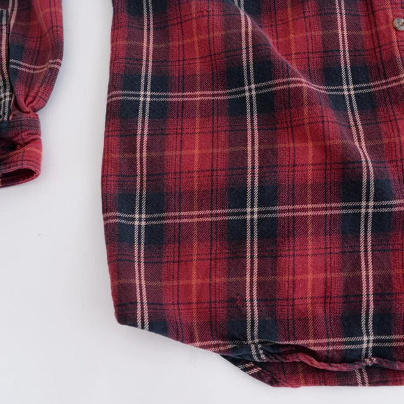 Vintage 90S Field And Stream Red And Black Checker Button Up  Thick Cotton Shirt - Picture 7 of 13